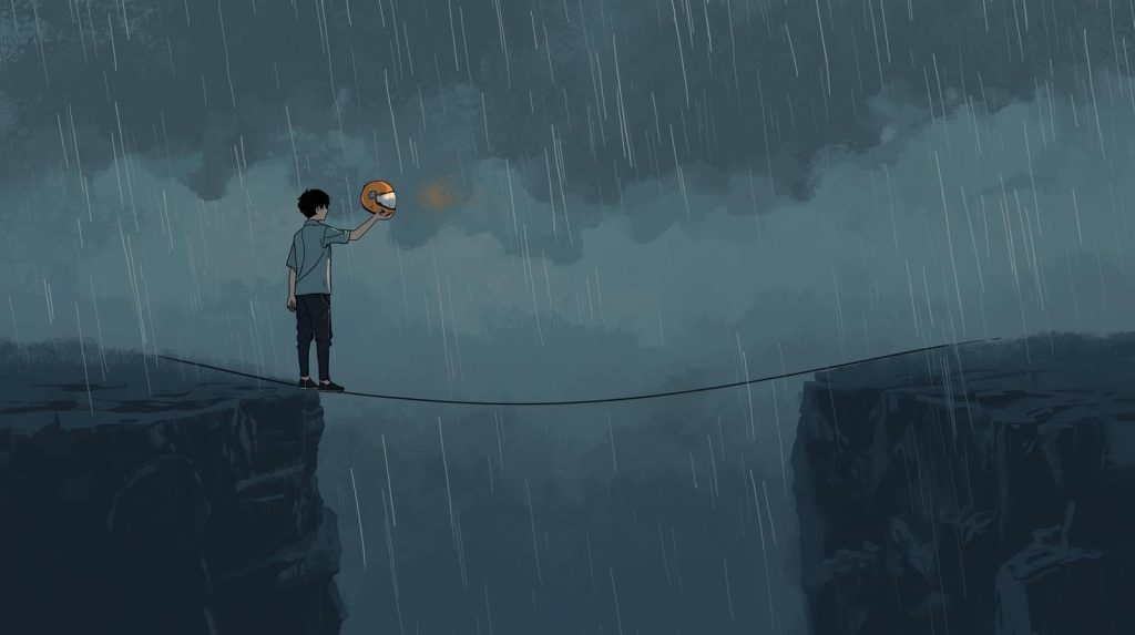 売買契約書を前に葛藤する男性